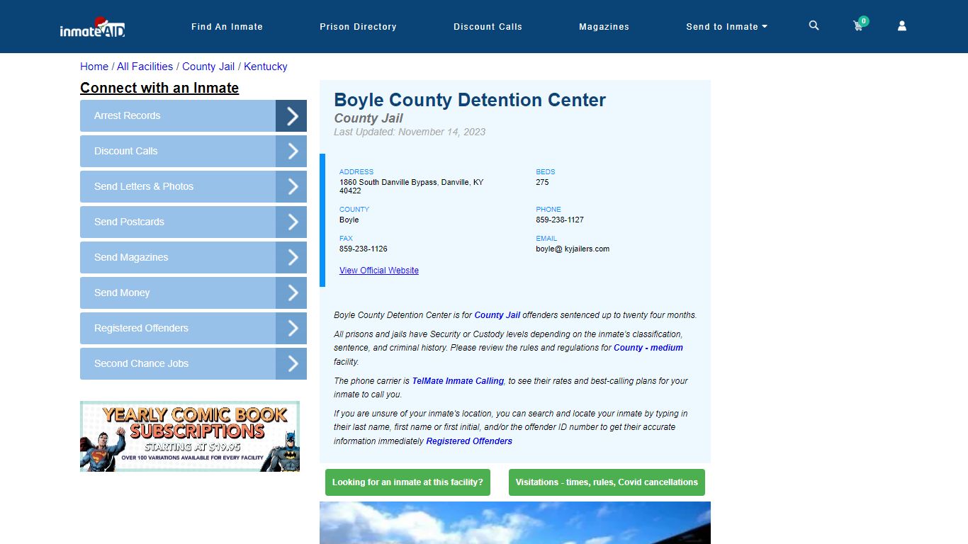 Boyle County Detention Center - Inmate Locator - Danville, KY